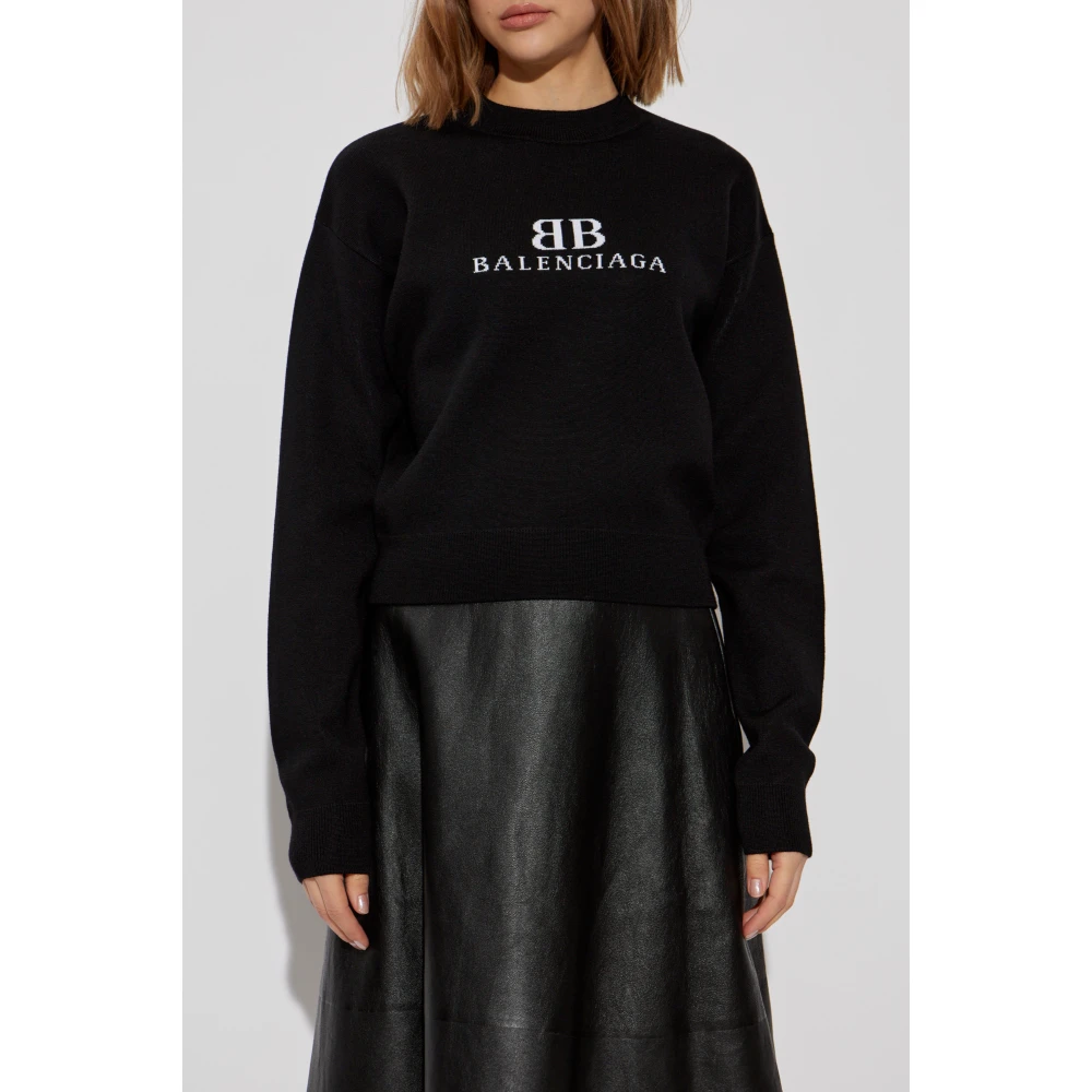 Balenciaga Trui met logo Black Dames