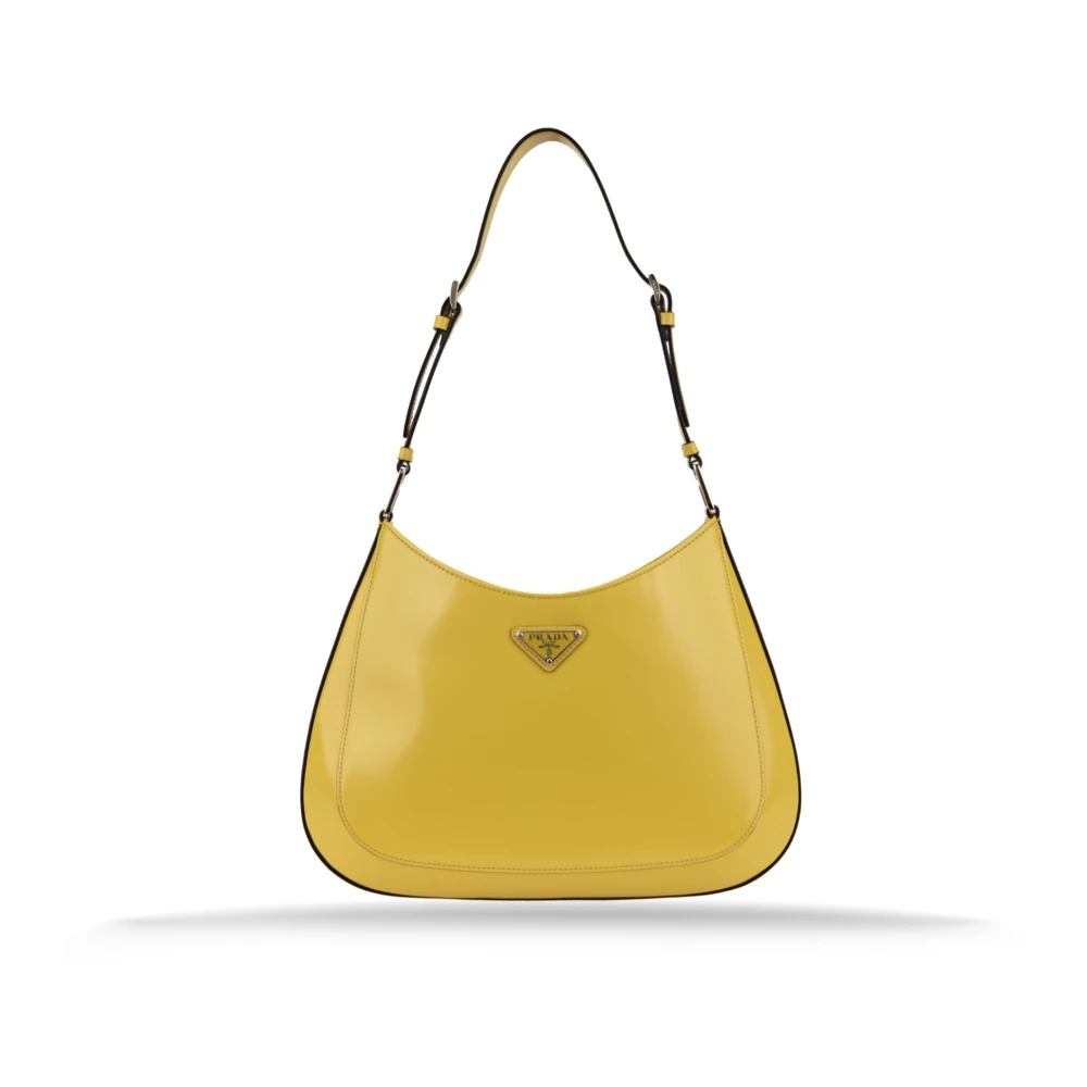 Prada Leren schoudertas voor dames met magnetische sluiting Yellow Dames