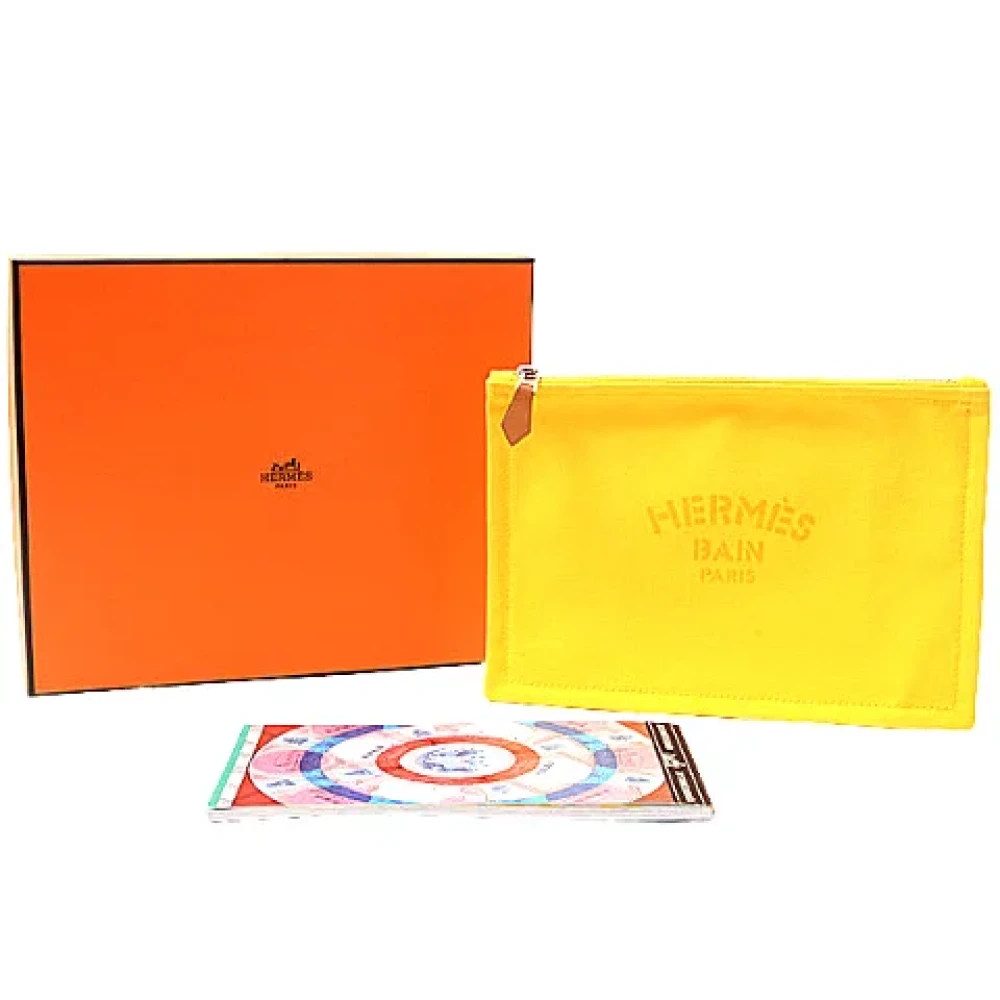 Hermès Vintage Pre-owned Cotton pouches Yellow Dames