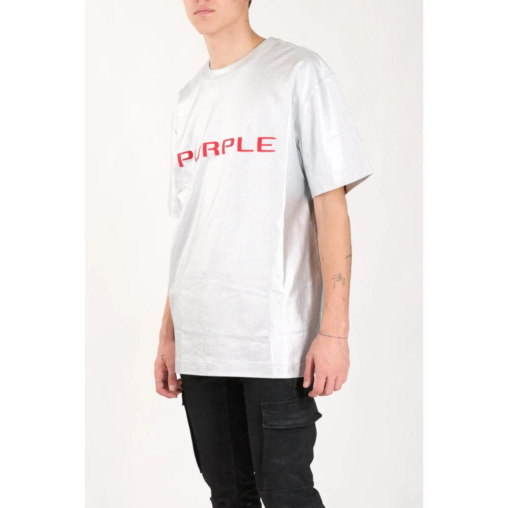 Purple Brand Vintage Logo Print T-shirt Gray Heren