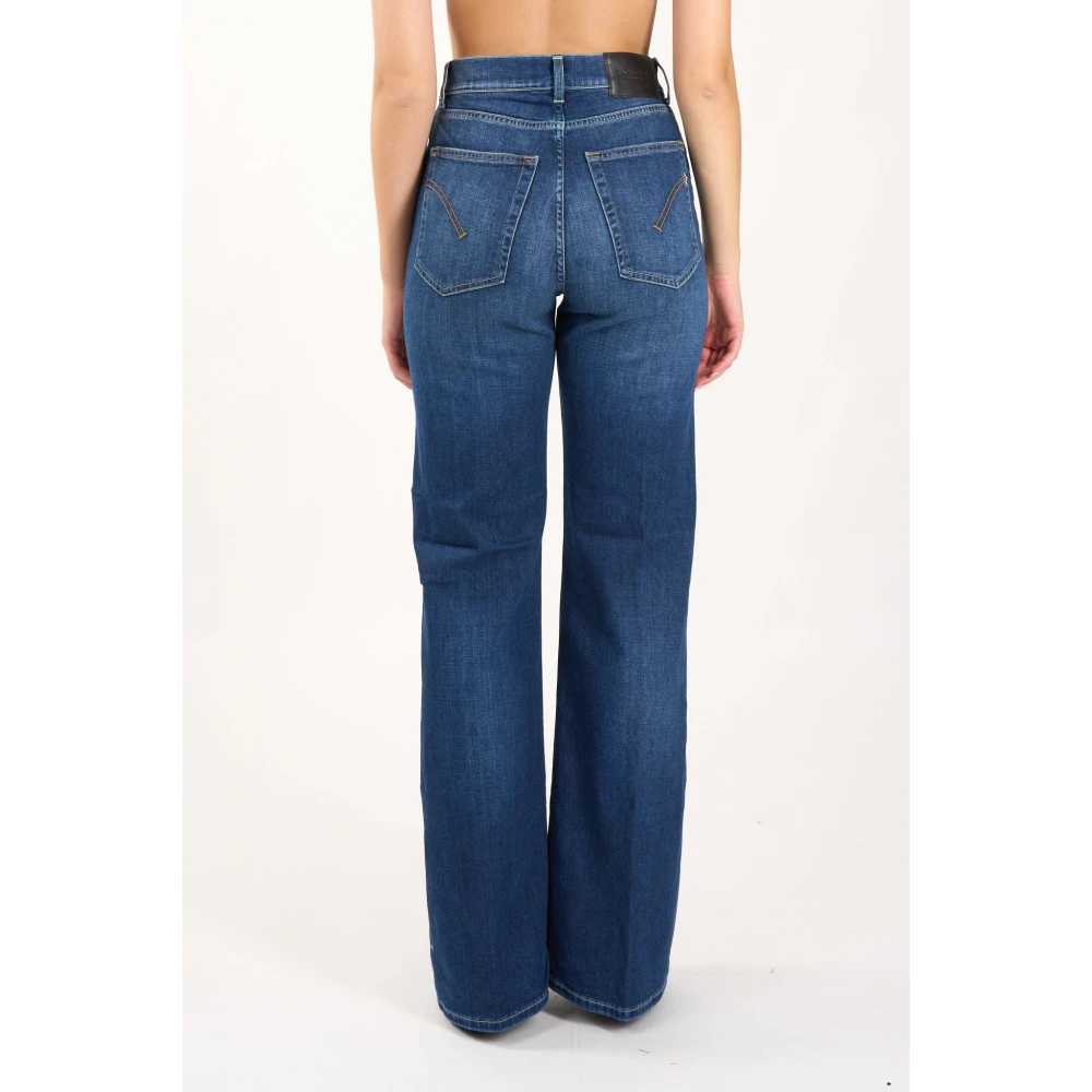 Dondup Wijde Pijp Denim Jeans Blue Dames