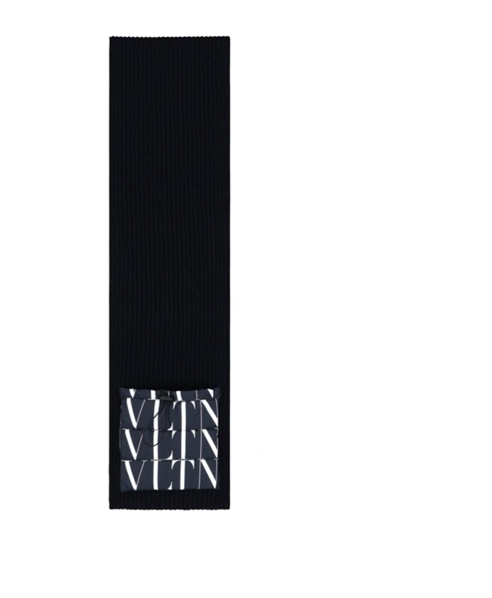Sciarpa nera con logo per uomo