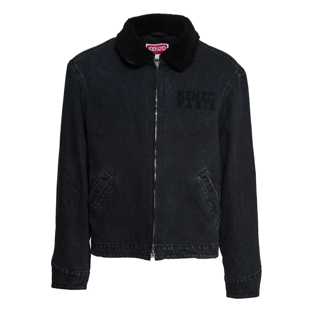 Kenzo Svart Happy Tiger Utility Fleece Jacket