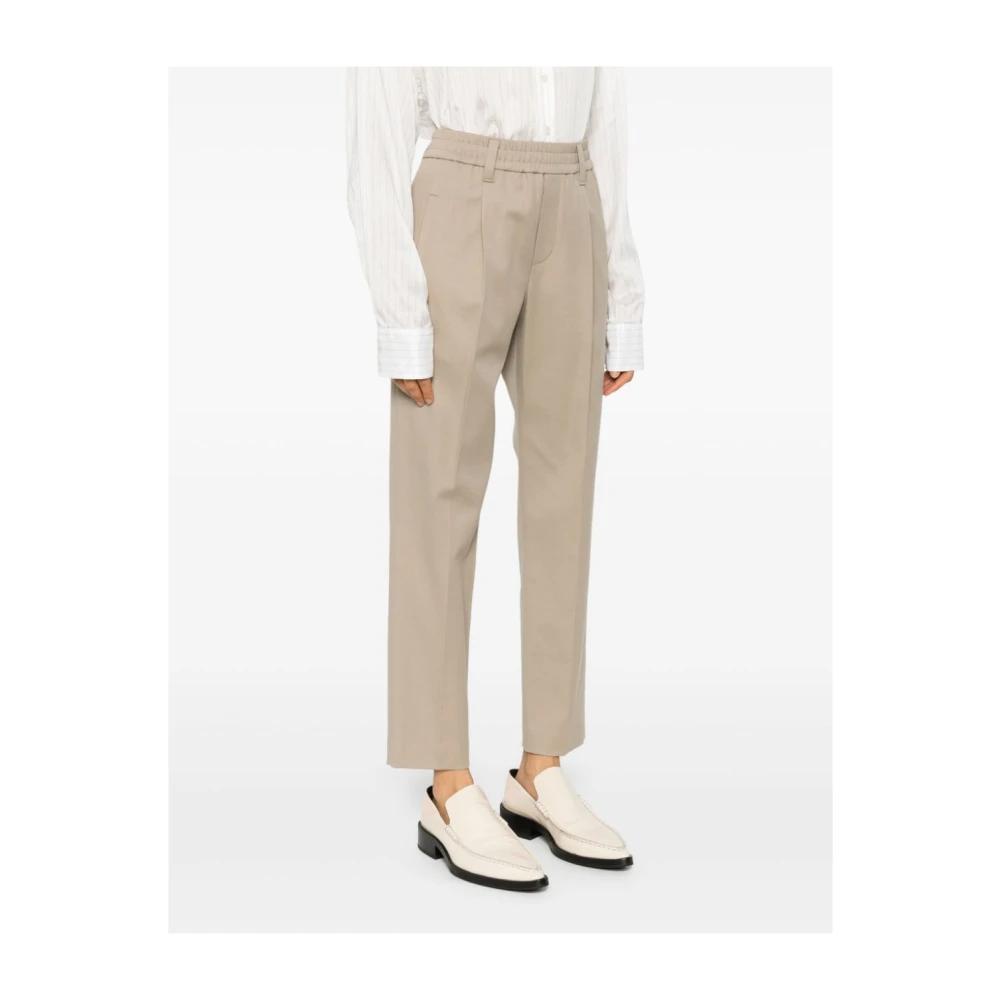 BRUNELLO CUCINELLI Beige Stretch Katoen Drill Broek Beige Dames