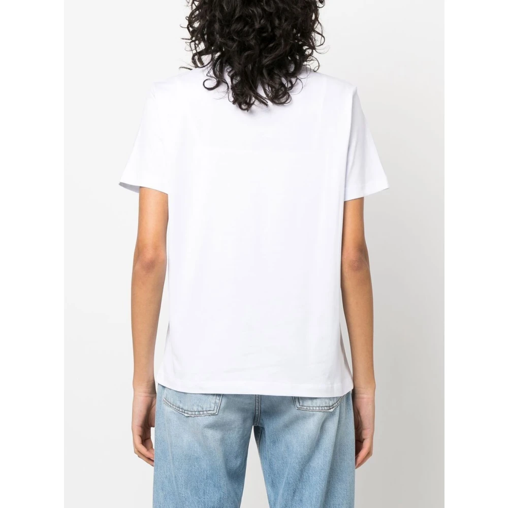 Msgm Katoenen T-shirt met uniek ontwerp White Dames