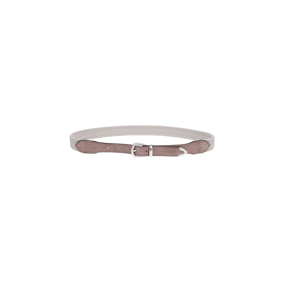Eleventy Gevlochten Western Suede Riem Beige Heren