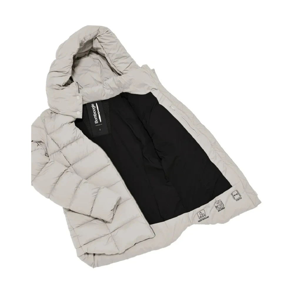 BomBoogie Grijze Slim Fit Gewatteerde Jas Gray Dames