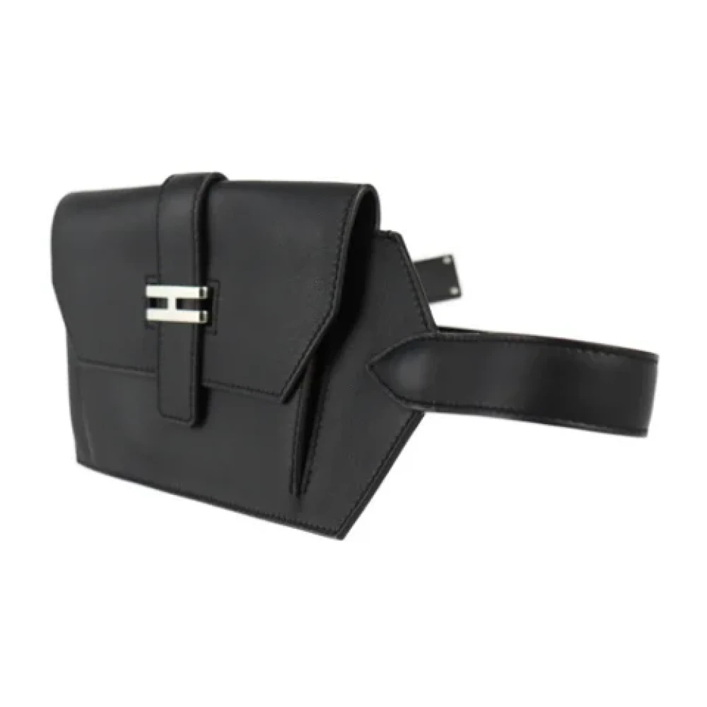 Hermès Vintage Pre-owned Leather crossbody-bags Black Dames