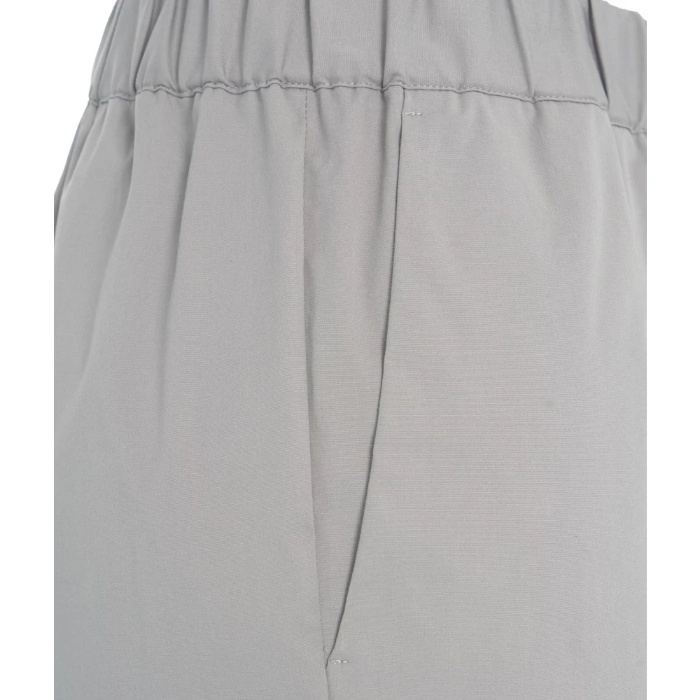 Semicouture Grijze Casual Broek Elastische Taille Taps Toelopend Gray Dames