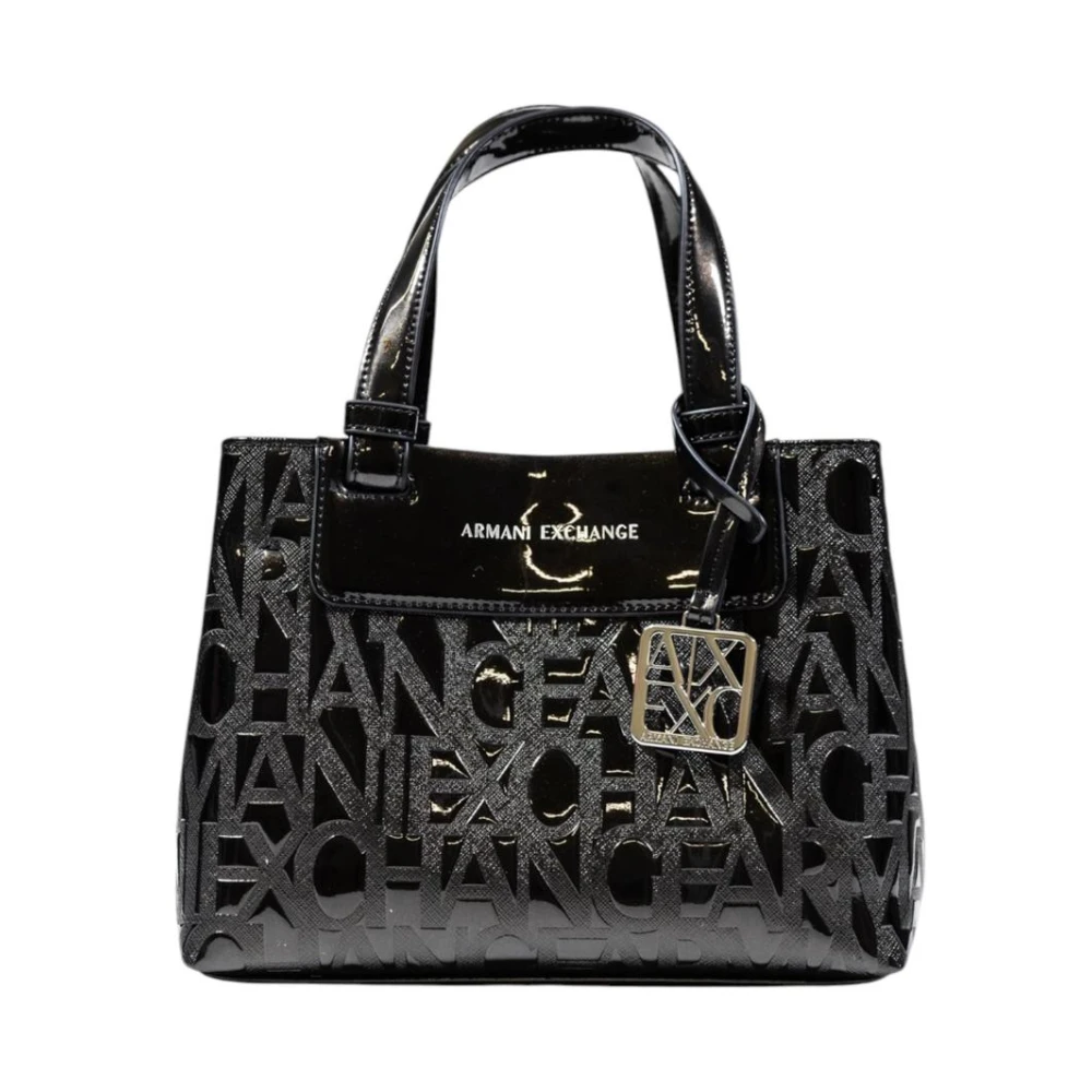 Armani Exchange Femme Noir Sacs, Taille: One Size Sac À Main Avec Imprimé Et Bandoulière