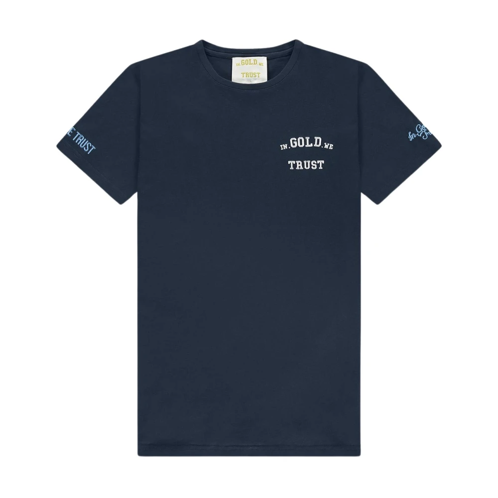 In Gold We Trust Navy Pusha T-Shirt Blue Heren