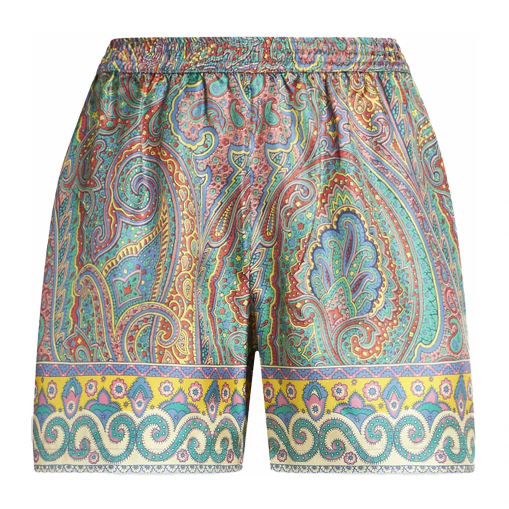 ETRO Groene Zijden Zomer Shorts Multicolor Dames