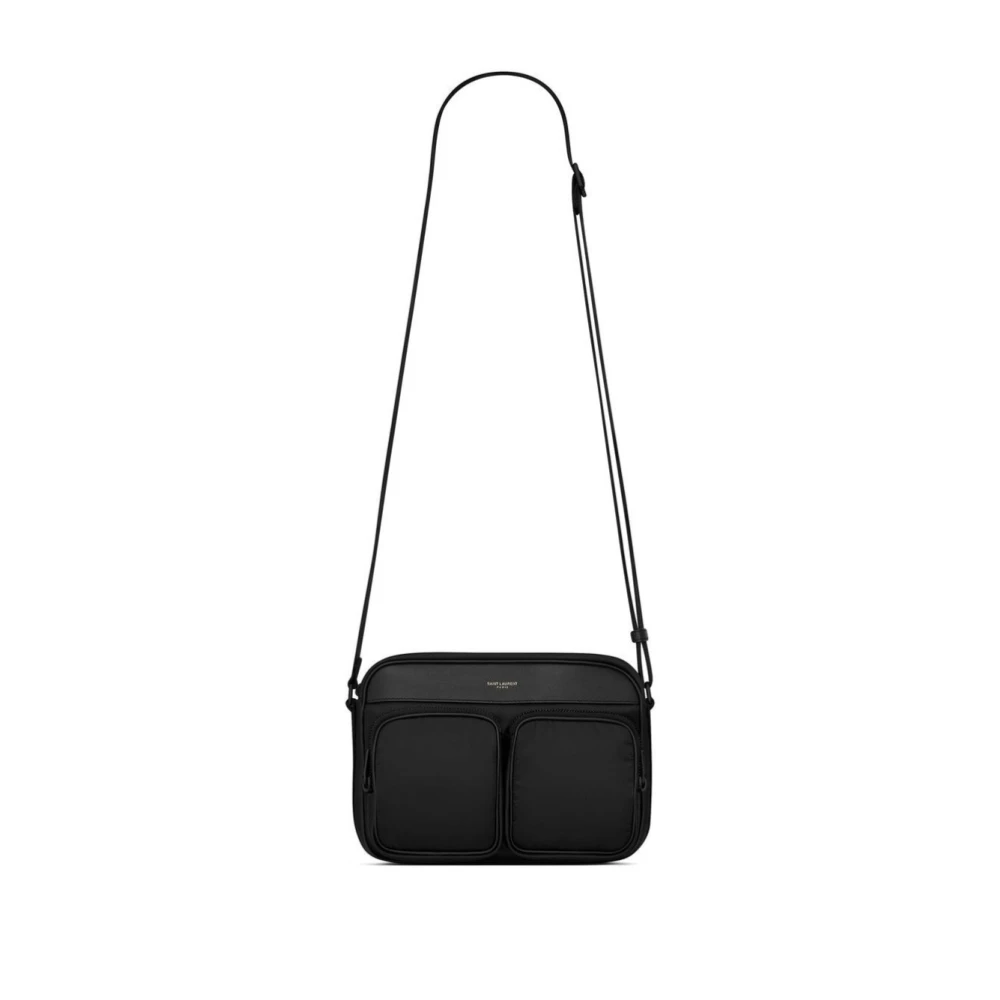 Saint Laurent Svart Läders Axelremsväska Black, Herr