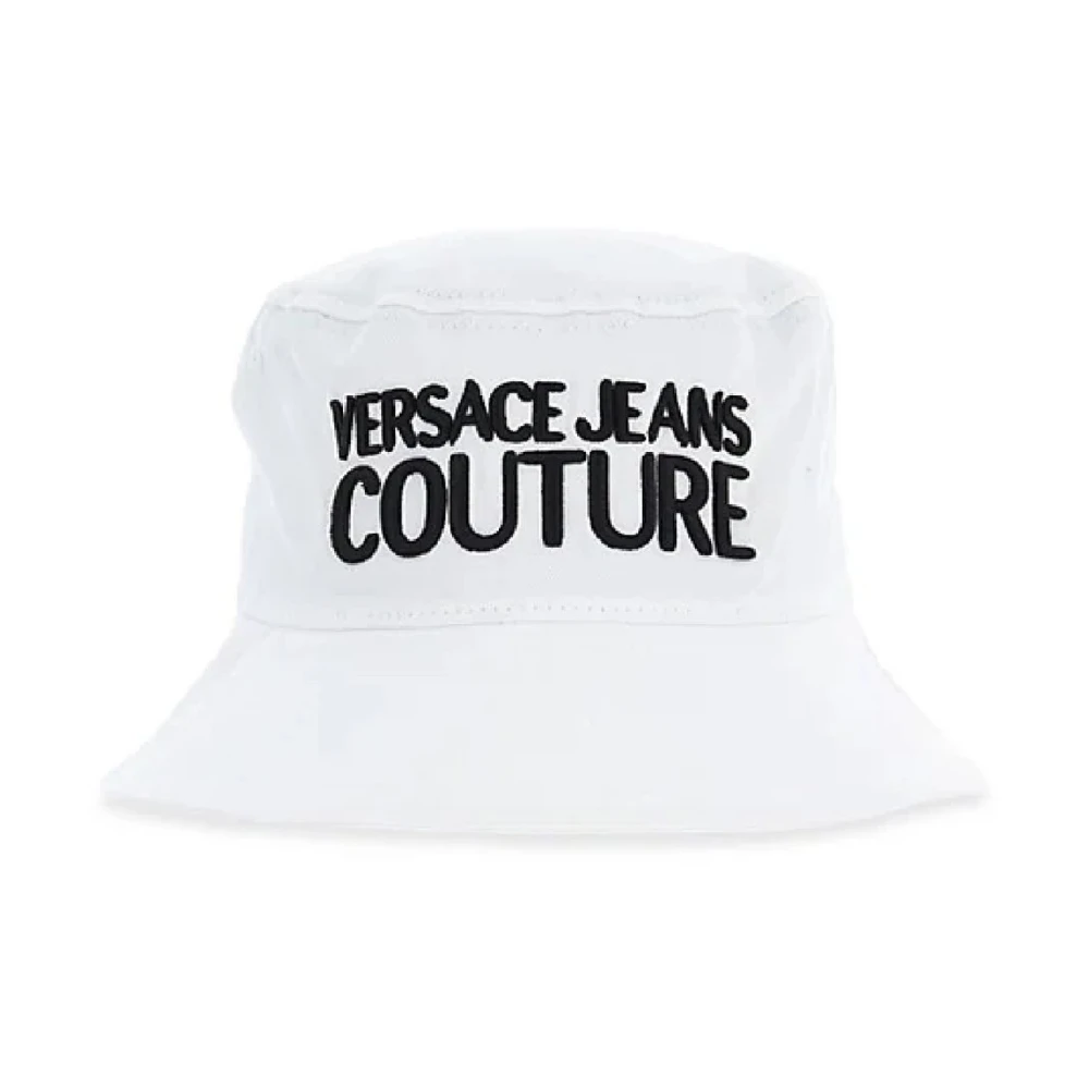 Hvid Bomuldshat til Mænd med Versace Jeans Couture Logo - L