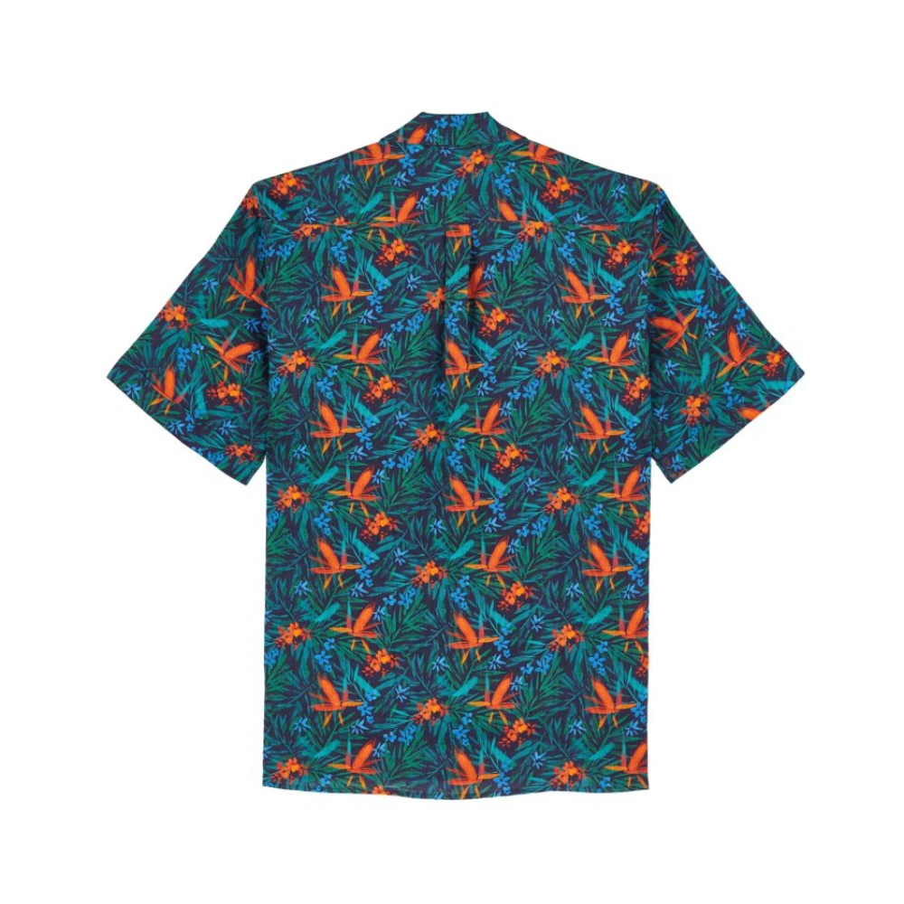 Vilebrequin Tropische bloemen linnen bowling shirt voor heren Multicolor Heren