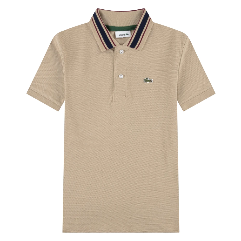 Lacoste Boys Beige Kids Short Sleeve T-Shirts, 4 Y, Petit Piqué Polo Shirt