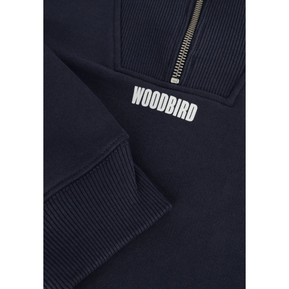 Woodbird Heren Half Zip Sweater Donkerblauw Blue Heren