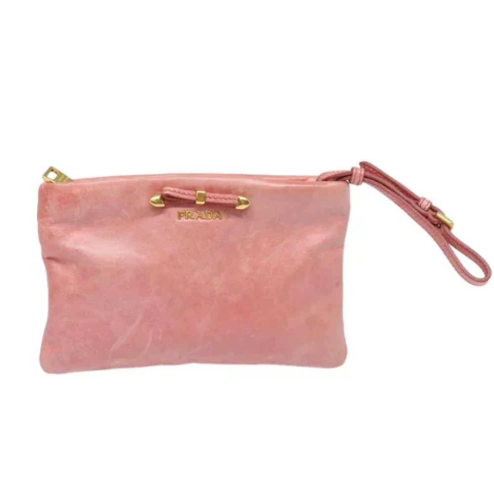 Prada Vintage Pre-owned Leather clutches Pink Dames