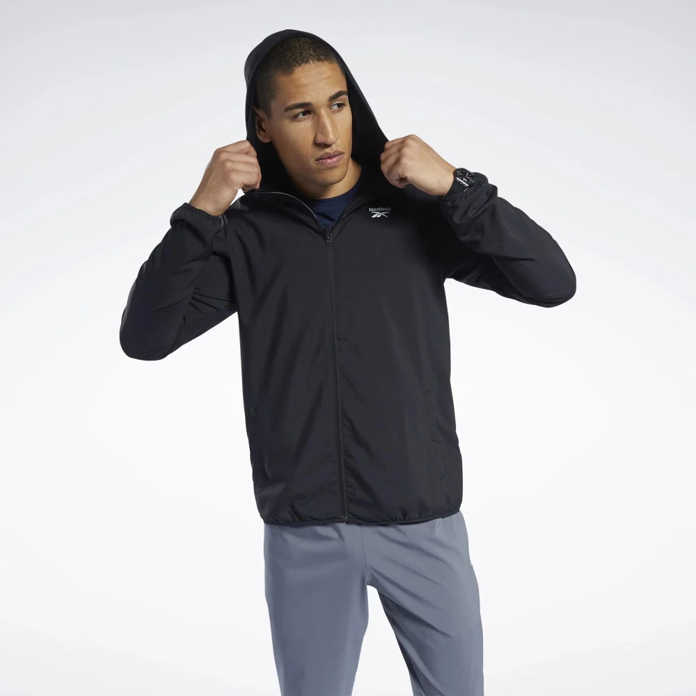 Reebok Geweven jack voor training Black Heren