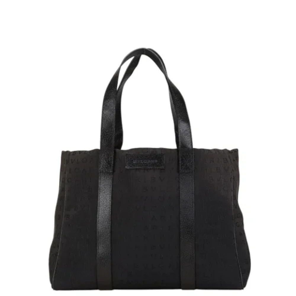 Bvlgari Vintage Pre-owned Canvas shoulder-bags Black Dames