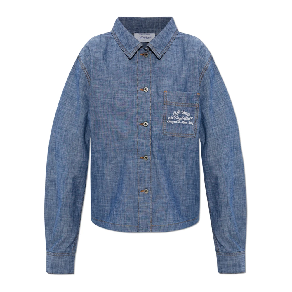 Off White Camisa Vaquera Chambray Blouses & Shirts Mujer Azul L Camisa Vaquera Chambray