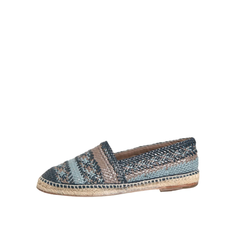 Dolce & Gabbana Men's Blue/Gray Woven Leather Espadrilles
