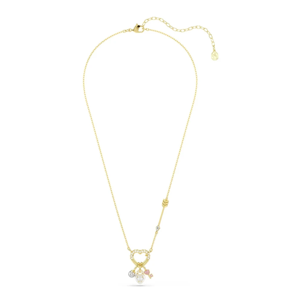 Swarovski Jewellery Women's Pink/Gold Swarovski Idyllia Mixed Cuts Heart & Key Tone Necklace 2.5 X 1.9Cm, 38-45Cm - Image 5