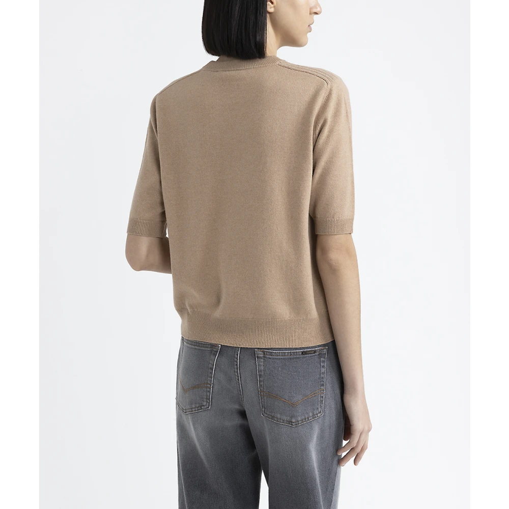 PESERICO Wol zijde en kasjmier trui Brown Dames