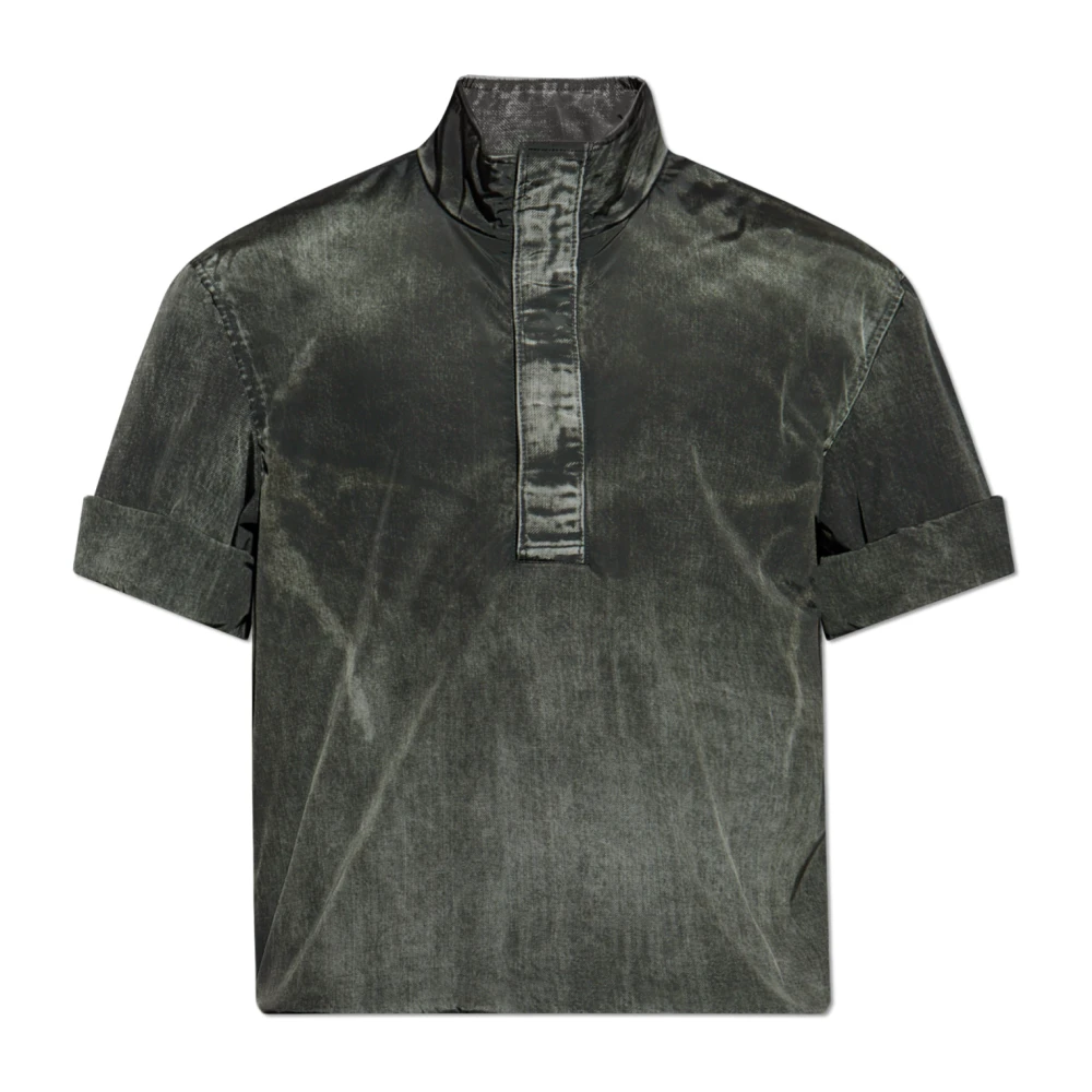 Diesel Mannelijk Grijs Tops Heren, M, Leer, Geïsoleerd T-Shirt J-Valois