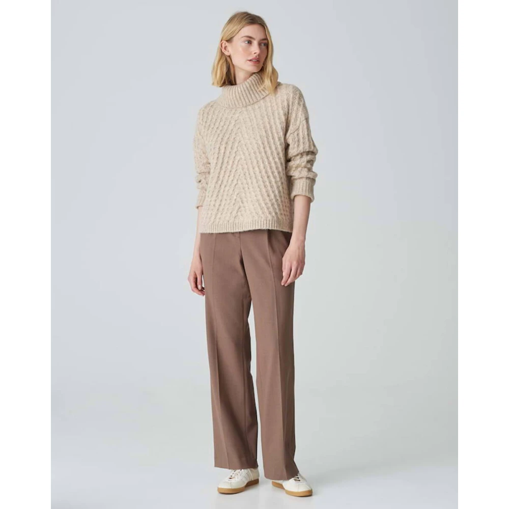 Opus Stijlvolle Pullover met Plinea Detail Brown Dames