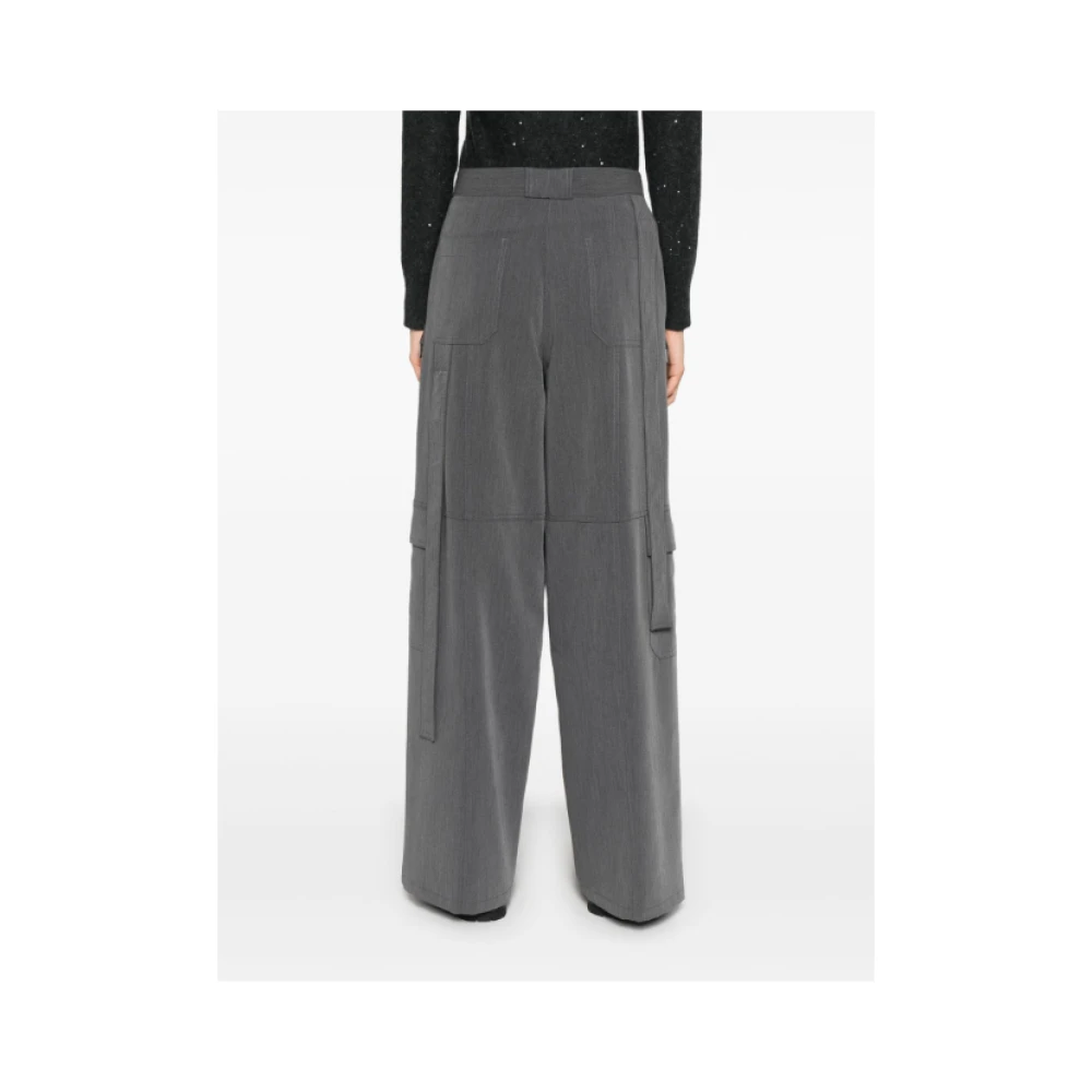 pinko Wijde Pijp Cargo Broek Grijs Gray Dames