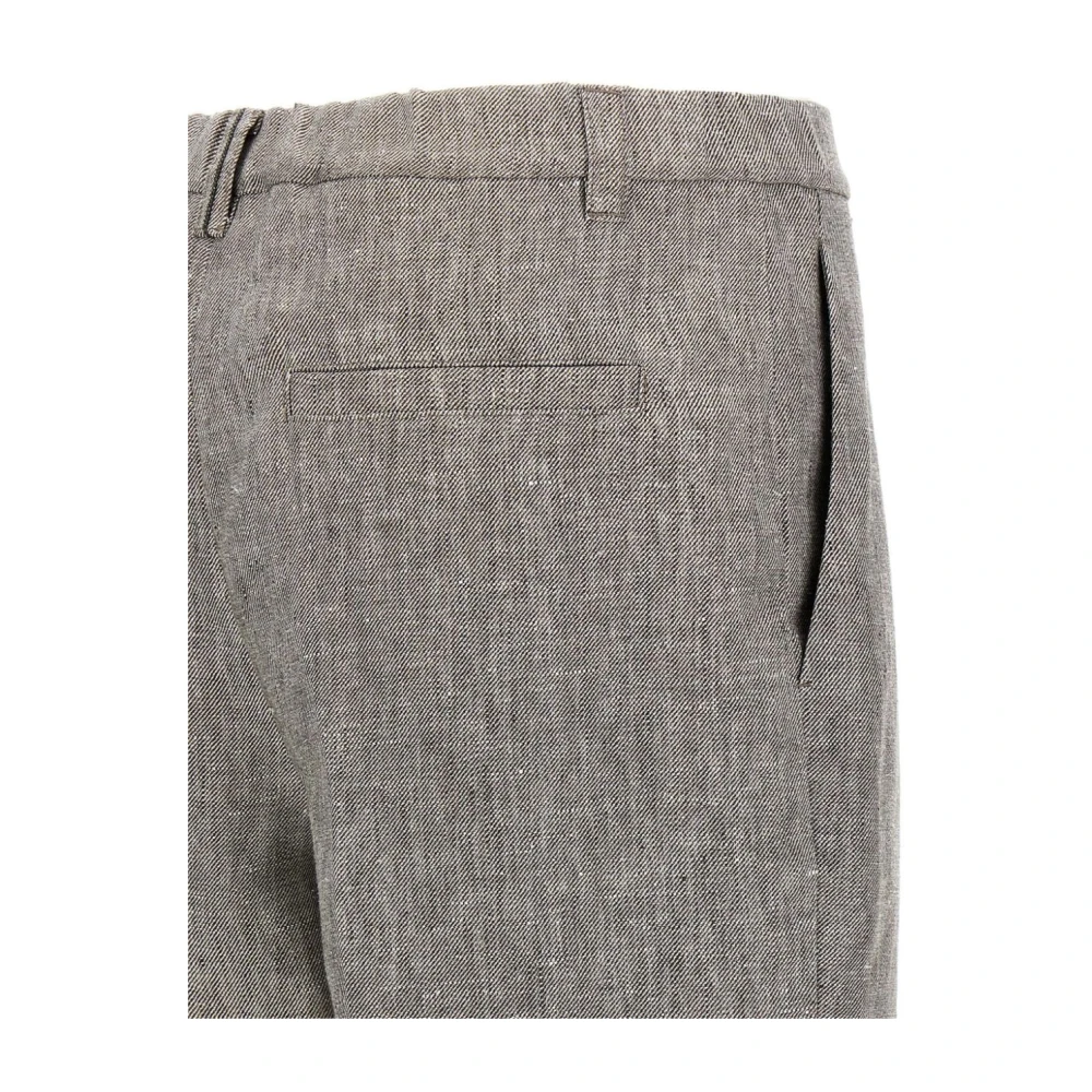 BRUNELLO CUCINELLI Bruin en witte cropped broek Brown Dames