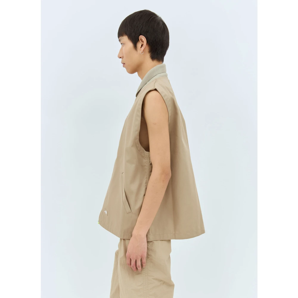 Dickies Twill Crewneck Vest met Zakken Beige Heren