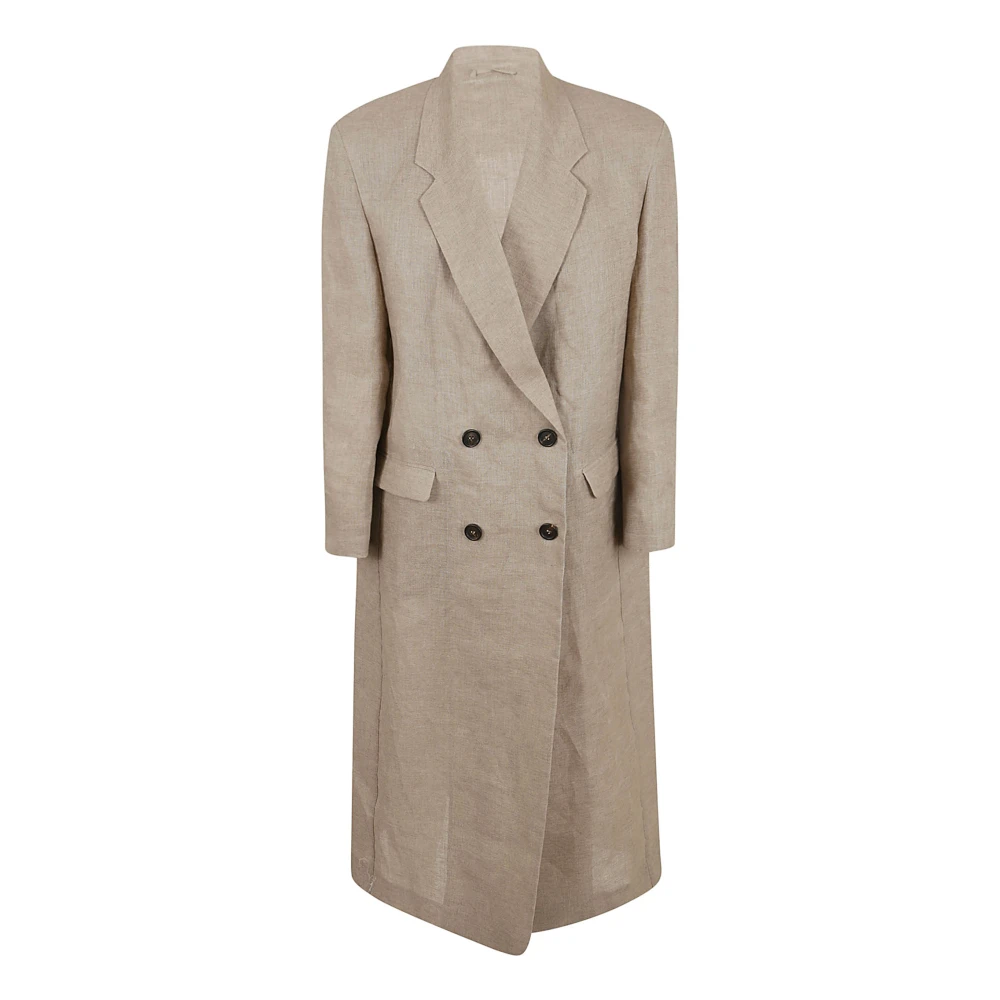 BRUNELLO CUCINELLI Single-Breasted Coats Beige Dames
