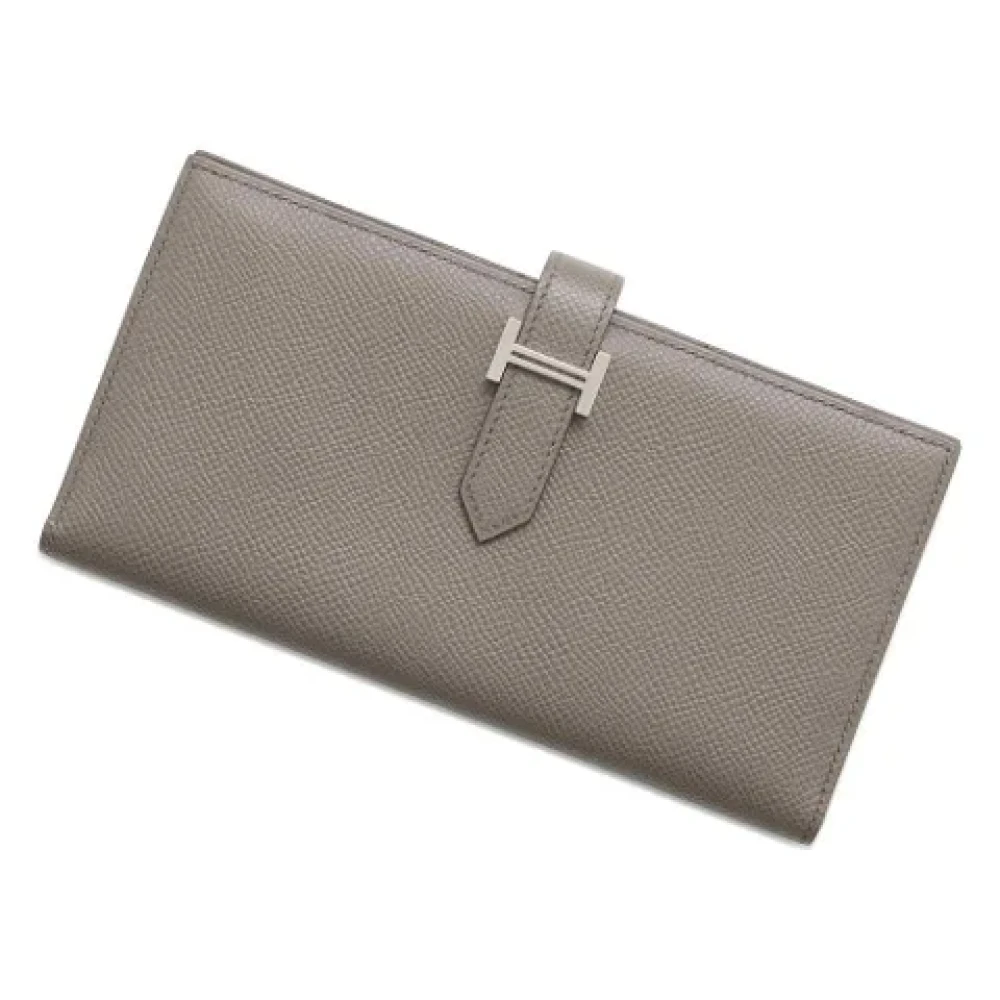 Hermès Vintage Pre-owned Leather wallets Gray Dames