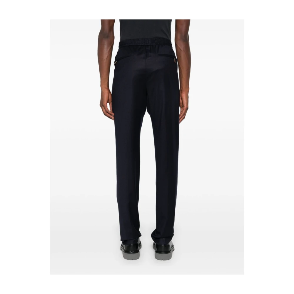 PT Torino Blauwe Wollen-Zijden Broek Blue Heren