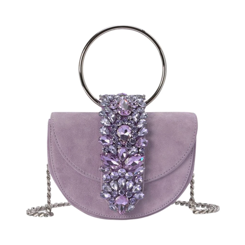 Alma en Pena Maan Flap Clutch Tas Purple Dames