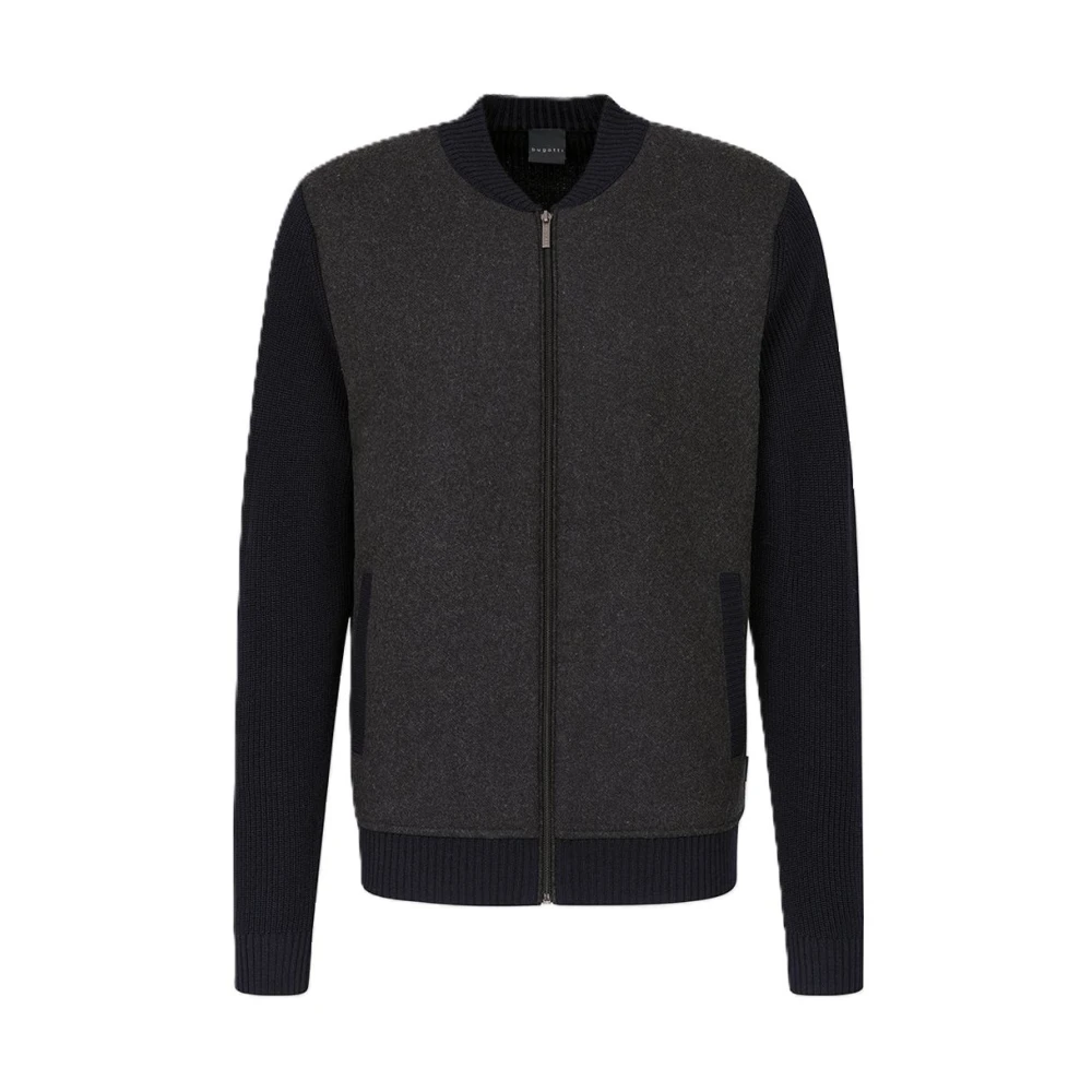 Bugatti Wollen jack met rits voor heren Black Heren