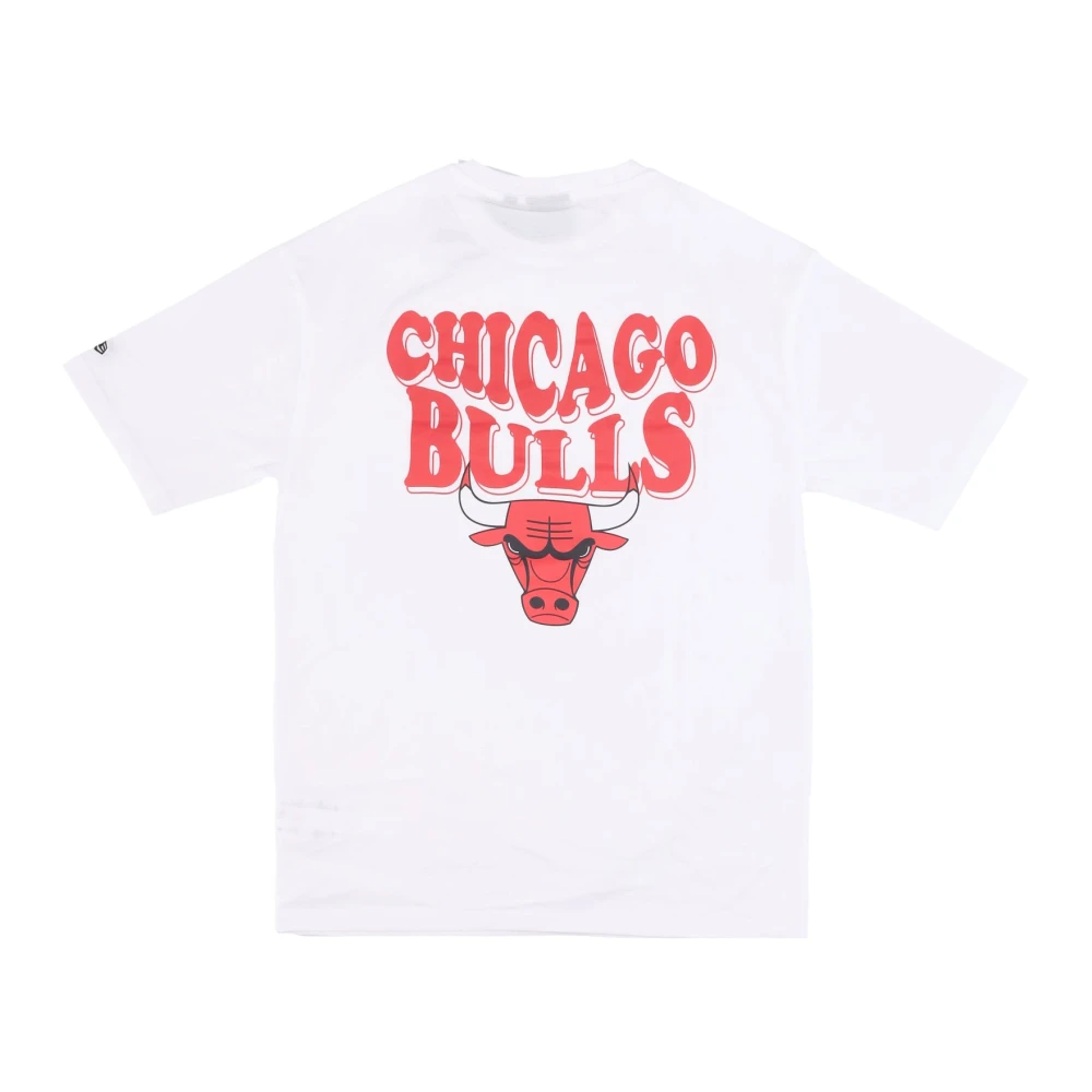 new era Chicago Bulls Script Tee Wit Rood White Heren