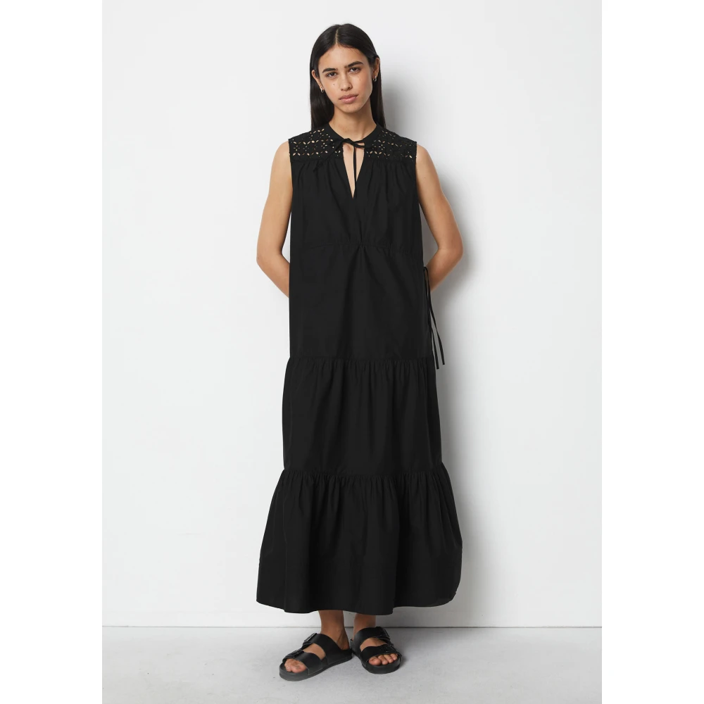 Marc O'Polo Maxi cascade jurk A-lijn Black Dames