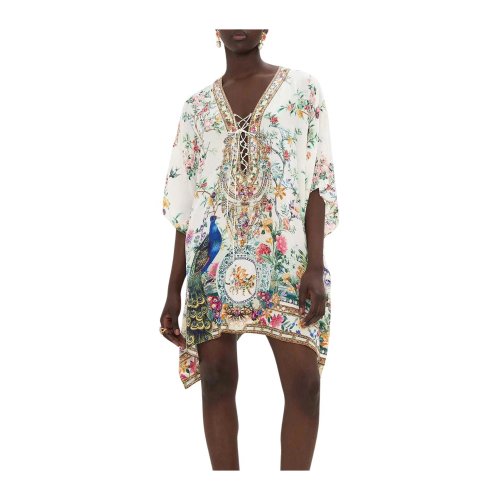 Camilla Korte Lace Up Kaftan Plumes Multicolor Dames