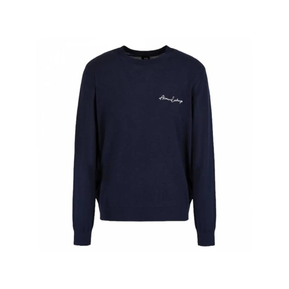 Armani Exchange Stijlvolle Sweaters Collectie Blue Heren