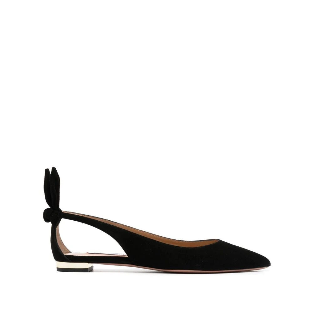 Aquazzura Svarta Mockaskor med Slipsdetaljer Black, Dam