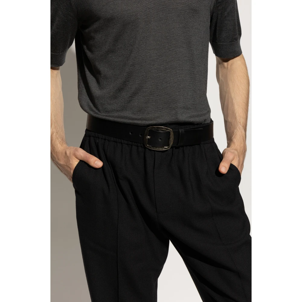 Dolce & Gabbana Leren riem Black Heren
