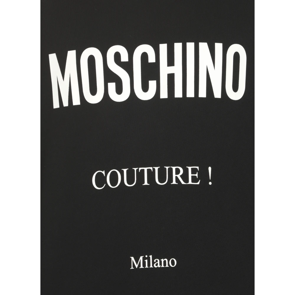 Moschino Zwarte Katoenen Sweatshirt Ronde Hals Lange Mouwen Black Heren