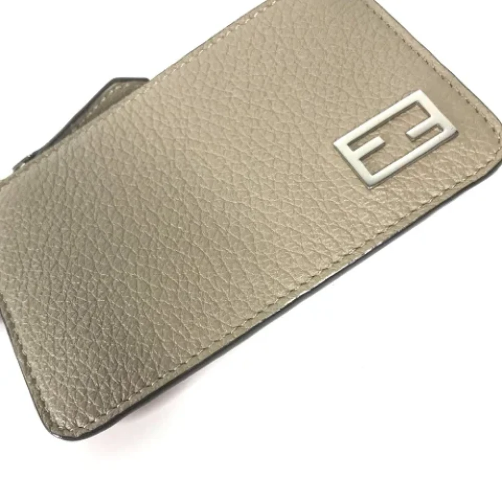 Fendi Vintage Pre-owned Leather wallets Beige Dames