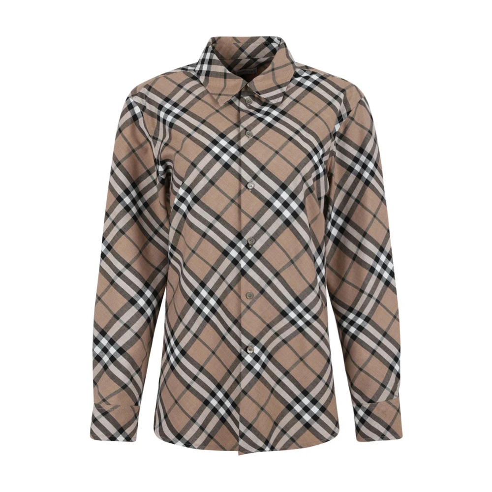 Burberry Donna Marrone - Camicia In Lana A Quadri - Blouses & Shirts - M