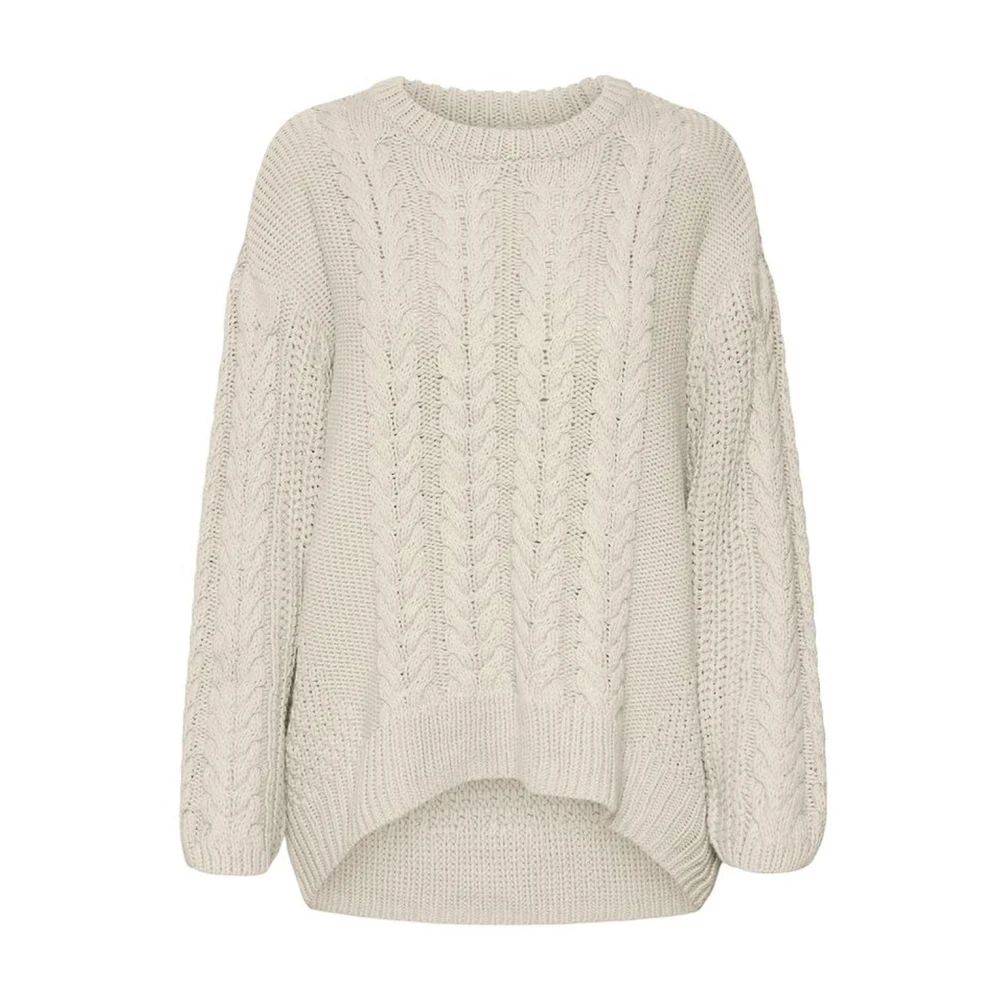 Vero Moda Beige Stickad Tröja Dam Höst/Vinter Kollektion Beige, Dam