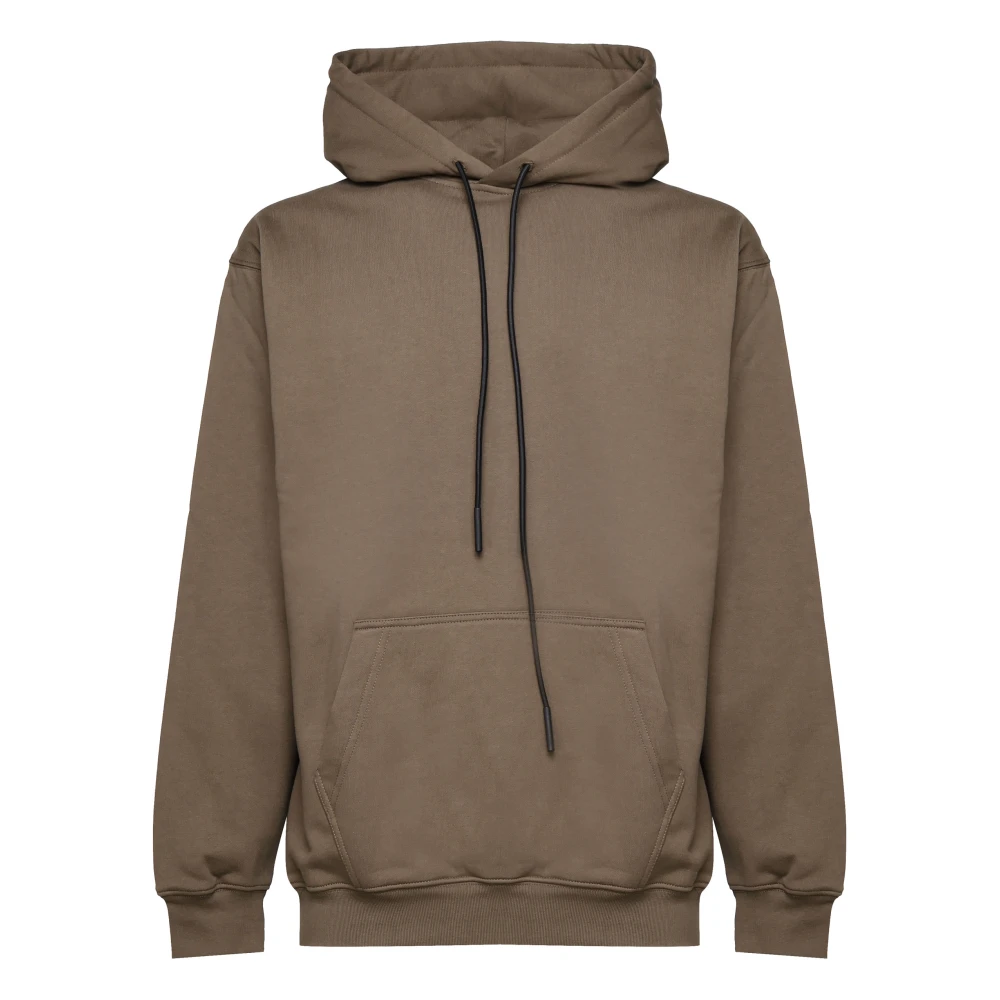 Giuliano Galiano Katoenen Hoodie met Kangoeroezakken Brown Heren