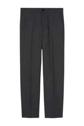 Wool Blend Twill Pant with Logo
